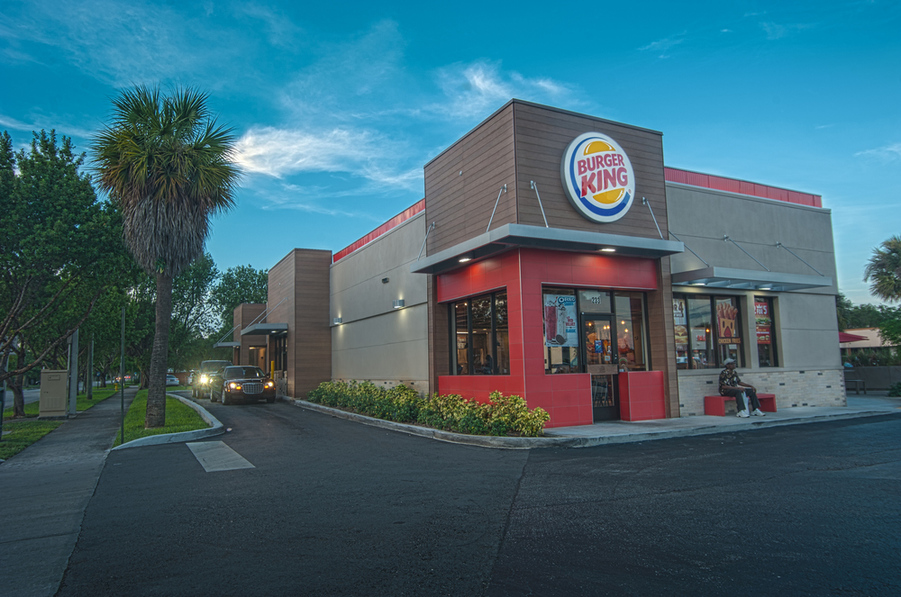 A Burger King in Miami utilizing Nichiha&rsquo;s VintageWood exterior commercial cladding.