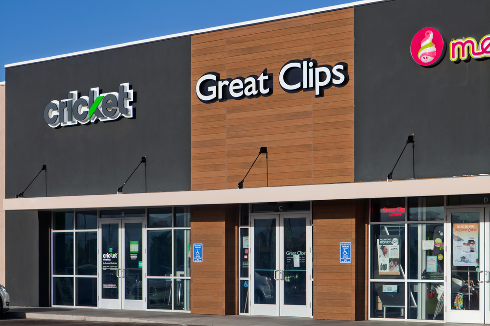 Cricket and Great Clips storefronts utilizing Nichiha&rsquo;s fiber cement cladding.