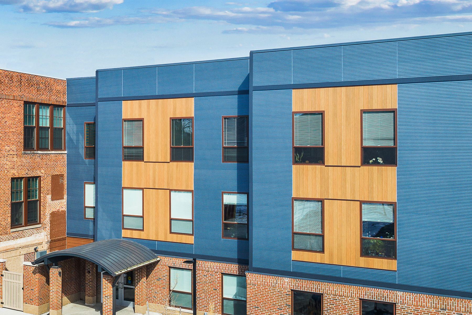 Building exterior in Michigan featuring Nichiha Ribbed panels