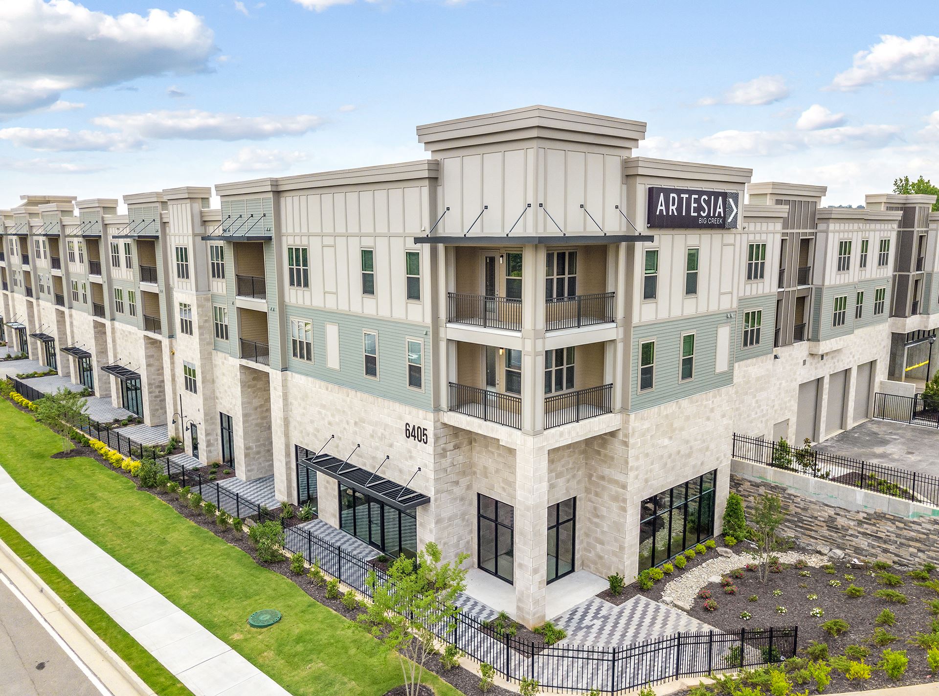 Corner view of Artesia multifamily building with NichiProducts
